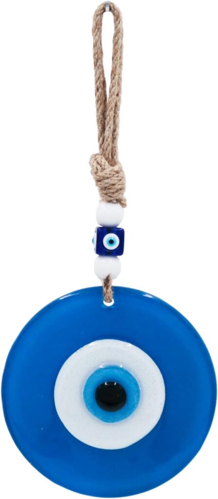 EED Evil Eye Decor Colourful Evil Eye Hanging Ornament Decoration Amulet Design for Abundance Good Luck and Blessings Pendant Spiritual Decoration for Car Home Wall Office (Navy Blue)