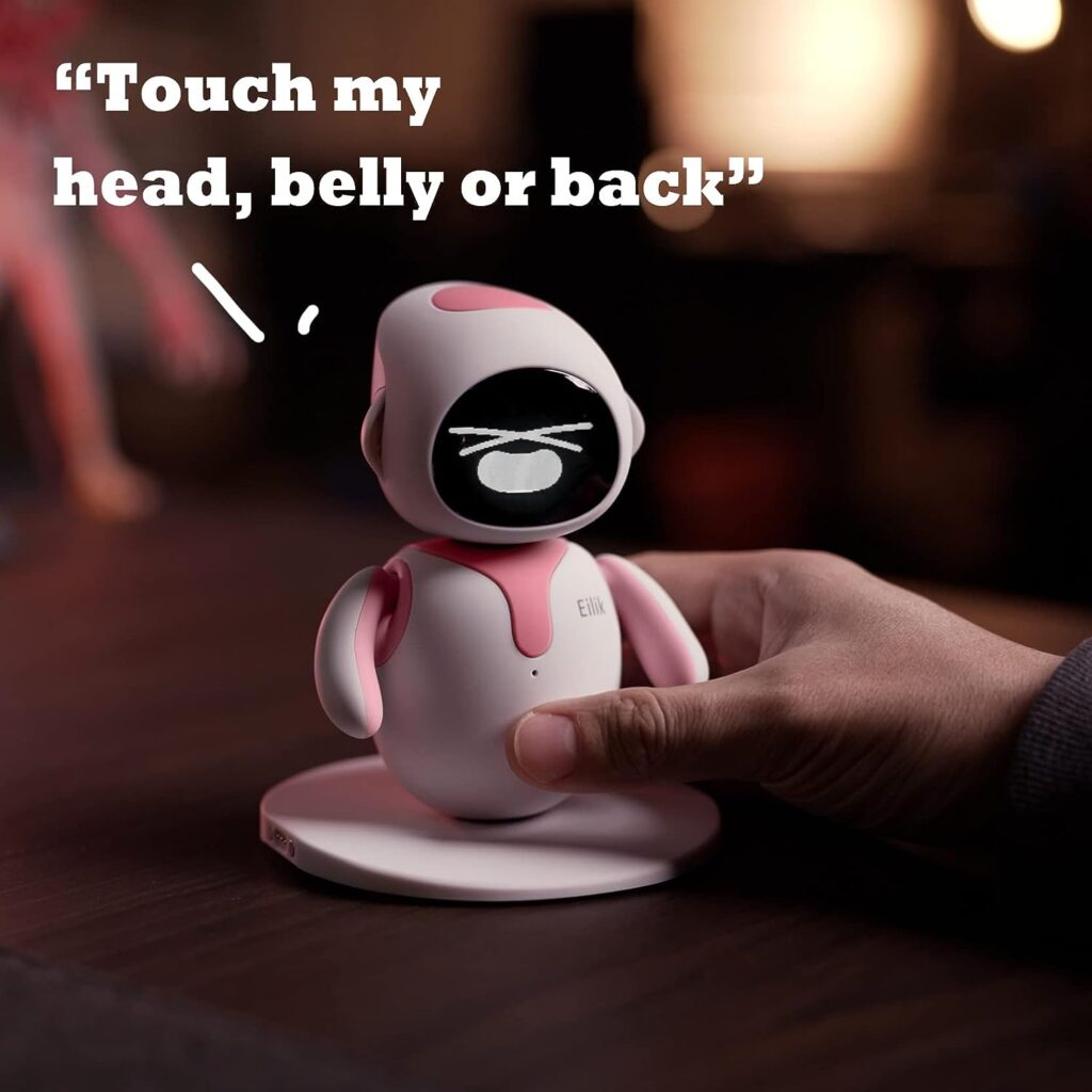 Eilik - an Electronic Cute Robot Pets Toys with Intelligent and Interactive | Abundant Emotions, Idle Animations, Mini-Games | Desk Decoration, Unique, Companion for Kids, Girls  Boys