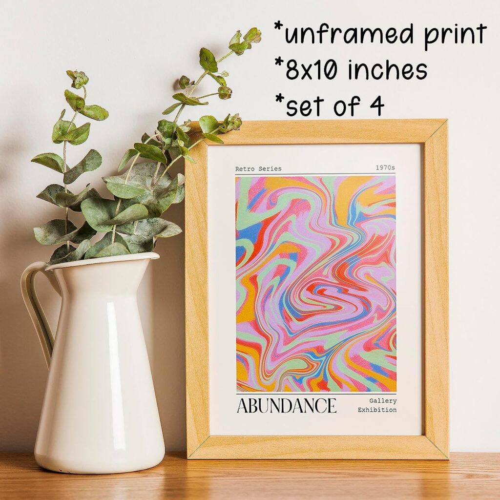 KEUSPI Trendy Y2K Preppy Pink Gradient Aura Abundance Daily Affirmations Its Already Yours The Universe Poster Prints For Dorm Decor,Trendy Decorations Prints Wall Art Unframed 8x10 Inches Set of 4