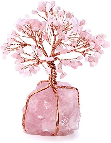 MANIFO Natural Rose Quartz Reiki Healing Crystals Money Tree Feng Shui Gemstone Decor Tree of Life Crystal Stones Decoration for Home Desk