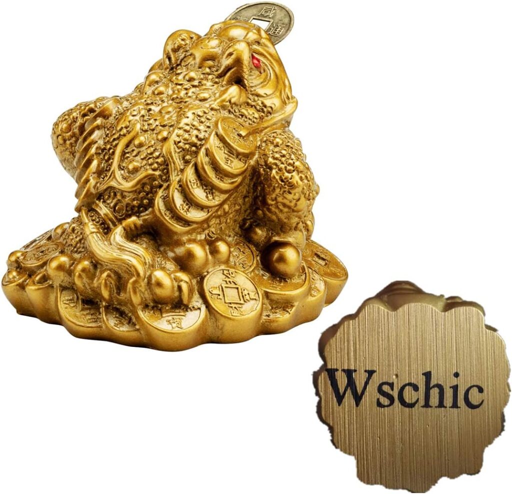 Wschic Feng Shui Money Frog, Lucky Money Toad Decorations,Ideal for Attracting Wealth