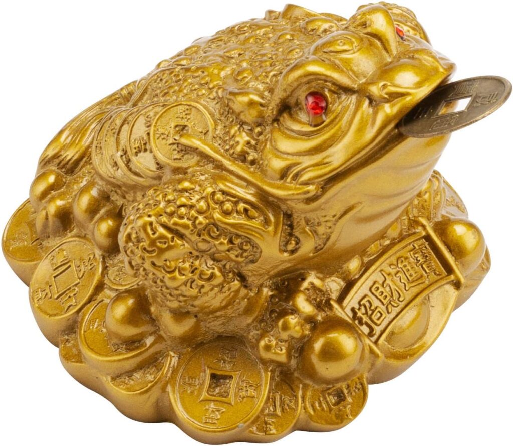 Wschic Feng Shui Money Frog, Lucky Money Toad Decorations,Ideal for Attracting Wealth