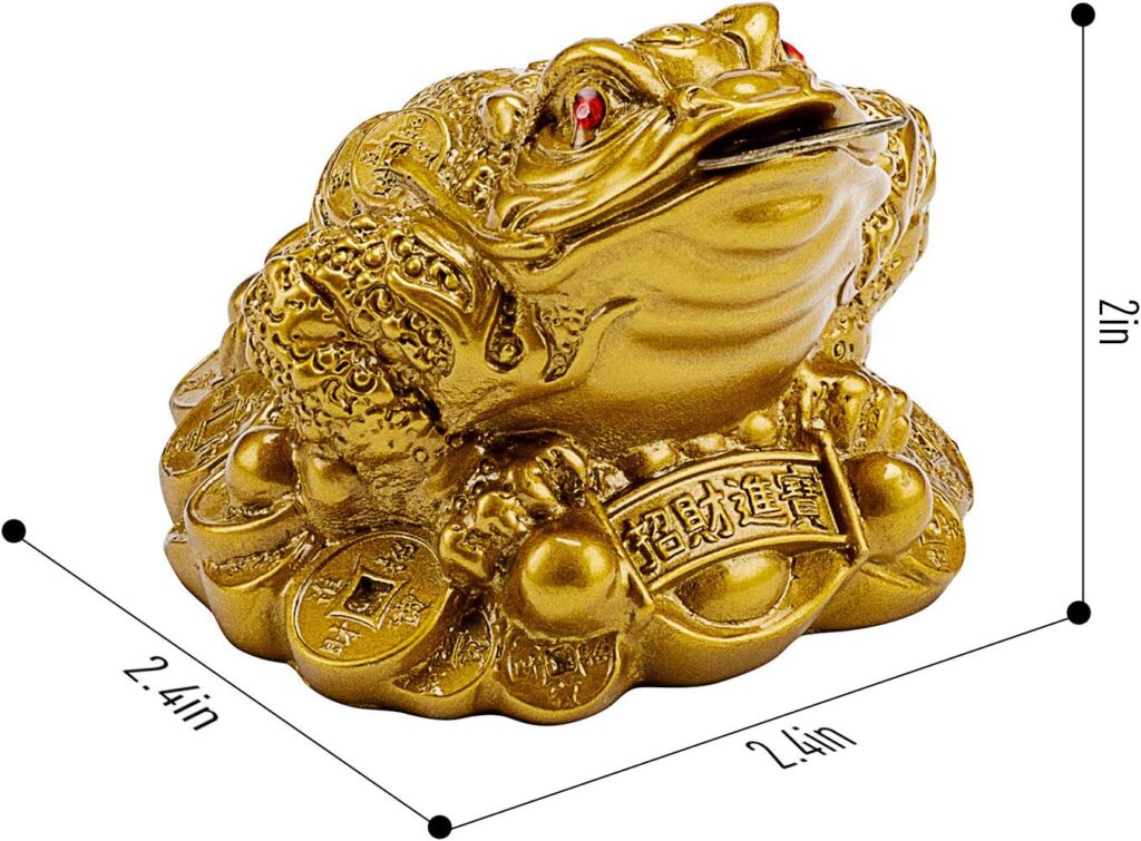 Wschic Feng Shui Money Frog, Lucky Money Toad Decorations,Ideal for Attracting Wealth