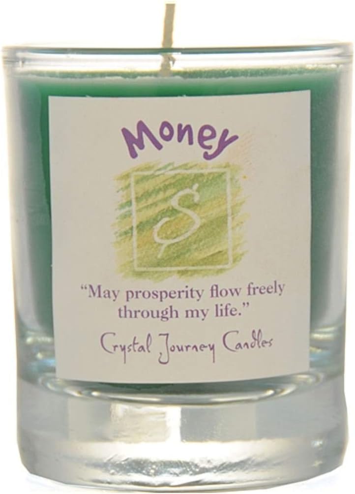 Crystal Journey Herbal Magic Glass Filled Votive Soy Candle - Abundance